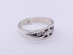 BA181 Bague Tibétaine Argent Massif