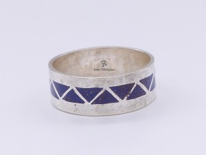 BA161 Bague Tibétaine Argent Massif Lapis Lazuli