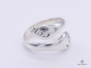BA218 Bague Argent Massif Serpent Om