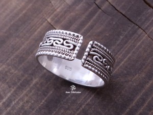 BA240 Bague Tibétaine Argent Massif Réglable