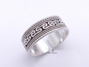 BA240 Bague Tibétaine Argent Massif Réglable
