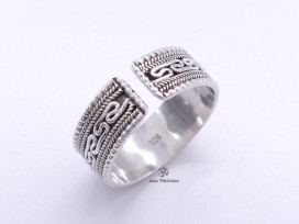 BA240 Bague Tibétaine Argent Massif Réglable