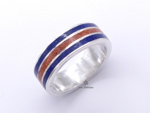 BA241 Bague Tibétaine Argent Massif. Taille 58