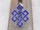 PA59 Pendentif Argent Massif Nœud Sans Fin Signes Auspicieux Lapis Lazuli