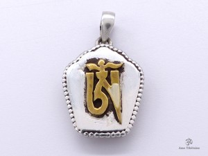 PA61 Pendentif Argent Massif Ghau Om