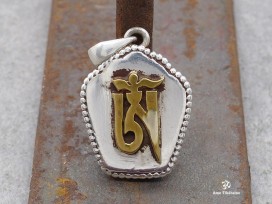 PA61 Pendentif Argent Massif Ghau Om