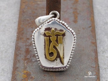 PA61 Pendentif Argent Massif Ghau Om