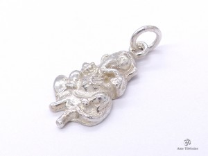 PA90 Pendentif Argent Massif Ganesh, Le dieu hindou à la tête d'éléphant