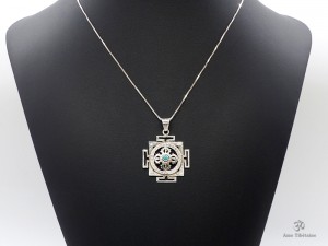 PA414 Pendentif Argent Massif Mandala Dorje