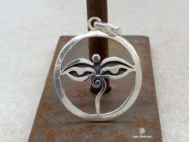 PA417 Pendentif Argent Massif Yeux de Bouddha