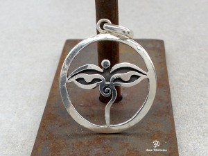 PA417 Pendentif Argent Massif Yeux de Bouddha