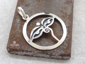 PA417 Pendentif Argent Massif Yeux de Bouddha