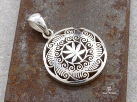 PA418 Pendentif Tibétain Argent Massif