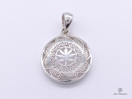 PA418 Pendentif Tibétain Argent Massif