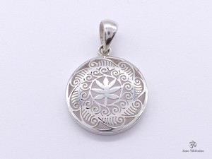 PA418 Pendentif Tibétain Argent Massif