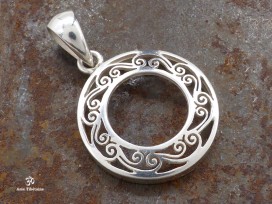 PA419 Pendentif Tibétain Argent Massif