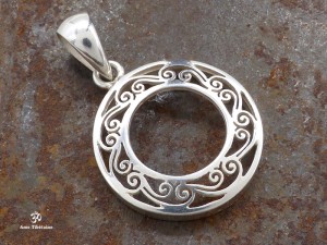 PA419 Pendentif Tibétain Argent Massif