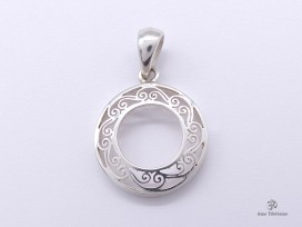 PA419 Pendentif Tibétain Argent Massif