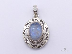 PA421 Pendentif Argent Massif Pierre de Lune