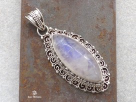 PA422. Pendentif Argent Massif Pierre de Lune