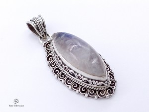 PA422. Pendentif Argent Massif Pierre de Lune