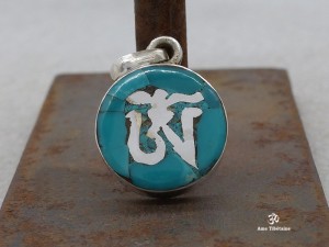 PA262 Pendentif Argent Massif Om Tibétain