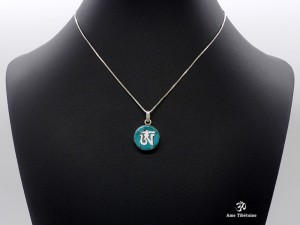 PA262 Pendentif Argent Massif Om Tibétain