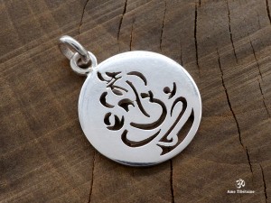 PA424 Pendentif Argent Massif Ganesh, Le dieu hindou à la tête d'éléphant