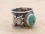 BA147 Bague Tibétaine Argent Massif Turquoise