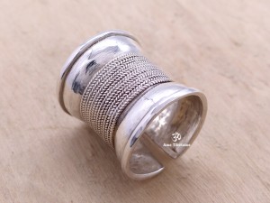 BA236 Bague Tibétaine Argent Massif Réglable