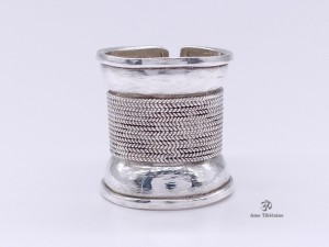 BA236 Bague Tibétaine Argent Massif Réglable