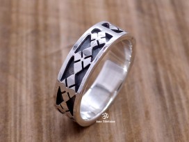 BA263 Bague Tibétaine Argent Massif Tête de Mort. Taille 55