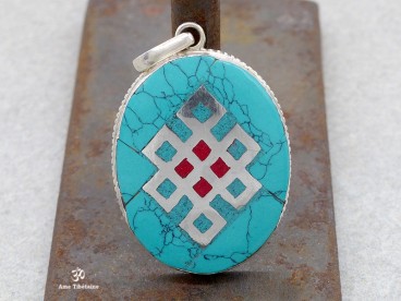 PA97 Pendentif Argent Massif Nœud Sans Fin