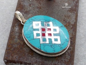 PA97 Pendentif Argent Massif Nœud Sans Fin