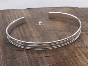 BRA21 Bracelet Tibétain Argent Massif
