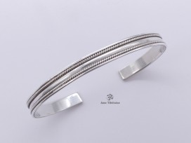 BRA21 Bracelet Tibétain Argent Massif