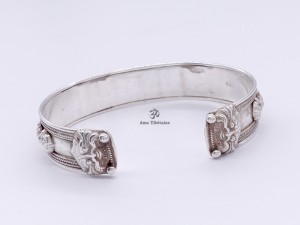 BRA49 Bracelet Tibétain Argent Massif Mantra Bouddhiste