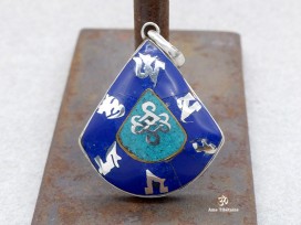 PA297 Pendentif Argent Massif Nœud Sans Fin Mantra