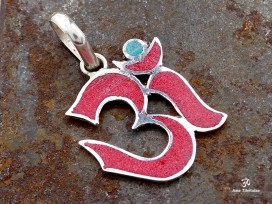 PA352 Pendentif Argent Massif Om