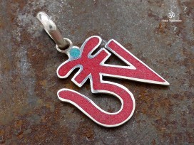 PA353 Pendentif Argent Massif Om