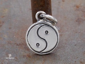PA377 Pendentif Argent Massif Yin Yang