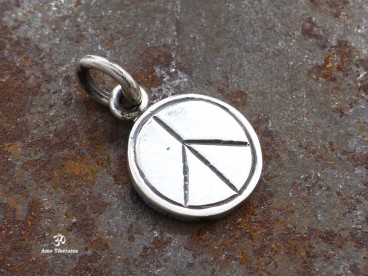 PA379 Pendentif Argent Massif Symbole de la Paix