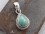 PA330 Pendentif Tibétain Argent Massif Turquoise