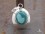 PA332 Pendentif Tibétain Argent Massif Turquoise
