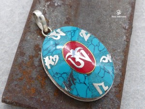 PA342 Pendentif Argent Massif Mantra Om