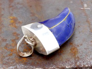 PA180 Pendentif Tibétain Argent Massif Lapis Lazuli