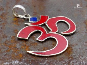 PA190 Pendentif Tibétain Argent Massif Om