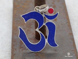 PA191 Pendentif Tibétain Argent Massif Om