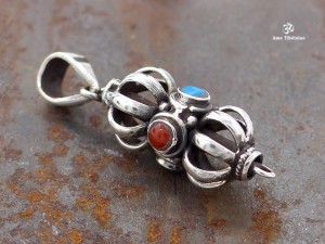 PA280 Pendentif Argent Massif Dorje Vajra