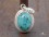 PA217 Pendentif Tibétain Argent Massif Turquoise
